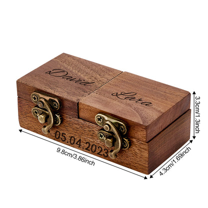 Custom Double Ring Boxes Personalized Wood Ring Bearer Box