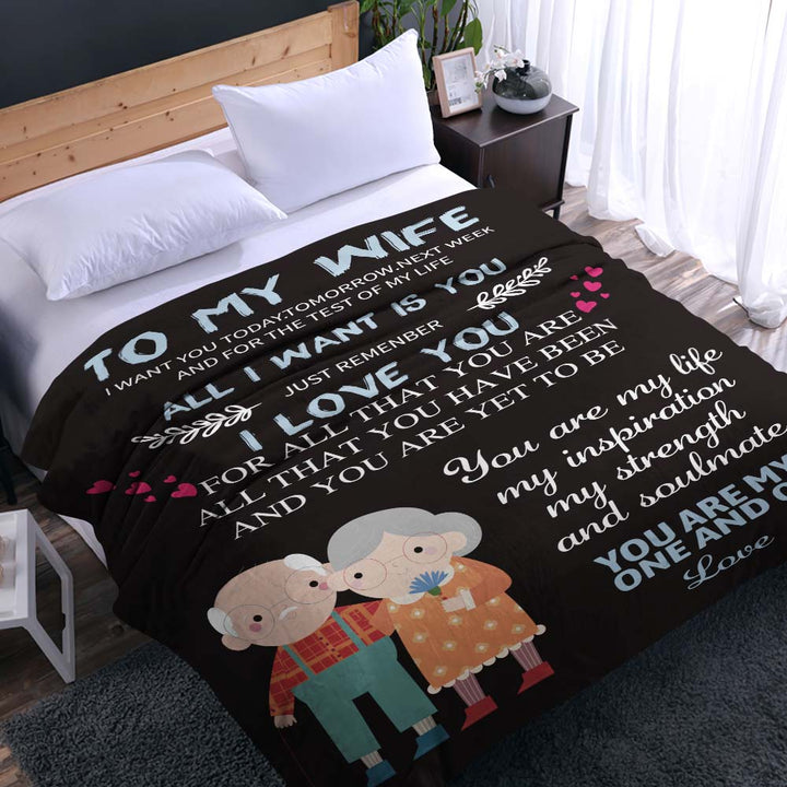 Custom Name Blanket TO MY WIFE Personalized Letter Blanket Best Valentine's Day Gifts for Her