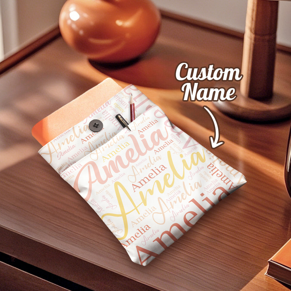 Personalized Name Book Cover with Pocket Book Cover Protector Gift for Book Lover