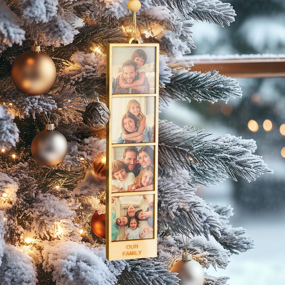 Personalized Photo Christmas Ornament Wooden Frame Ornament for Christmas Gifts