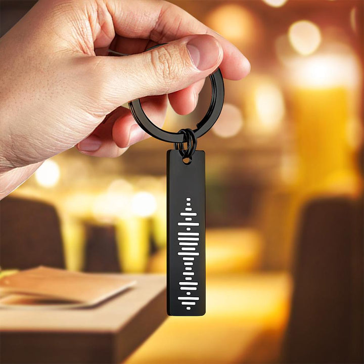 Custom Engraved Music Code Song 3D Bar Keychain with Text