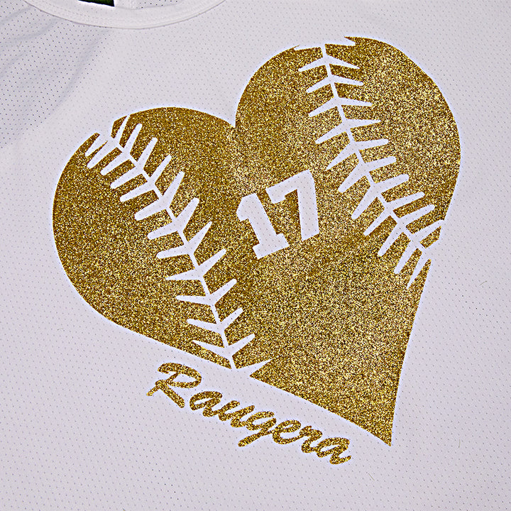 Personalized Tank Top Glitter Baseball Softball Heart Women's Vest Gift for Sport Lovers