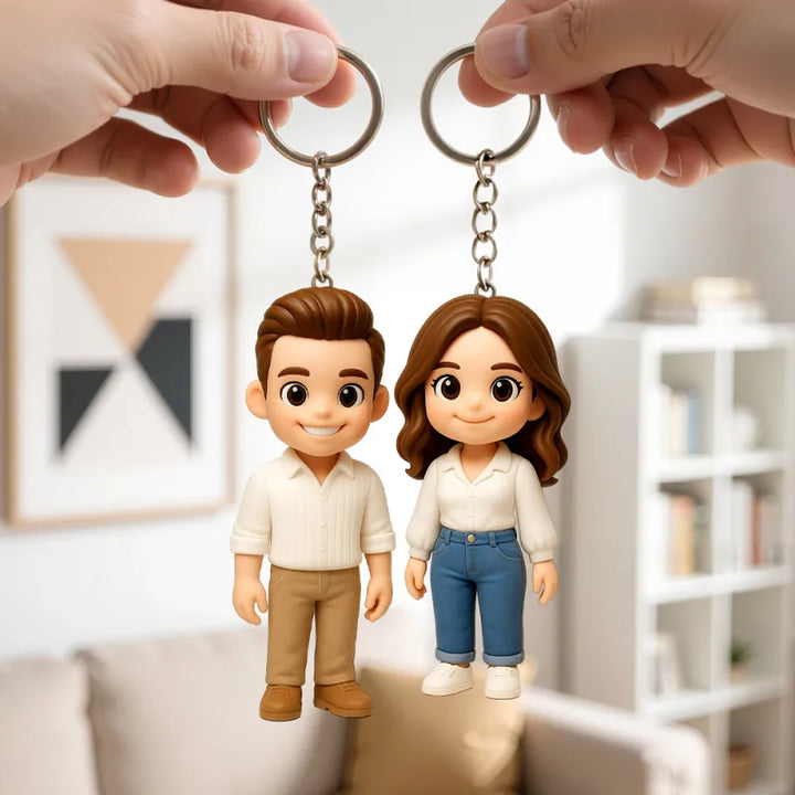Custom 3D Mini Figure Keychain Figure from Your Photo Personalized Mini Doll Christmas Gift Idea