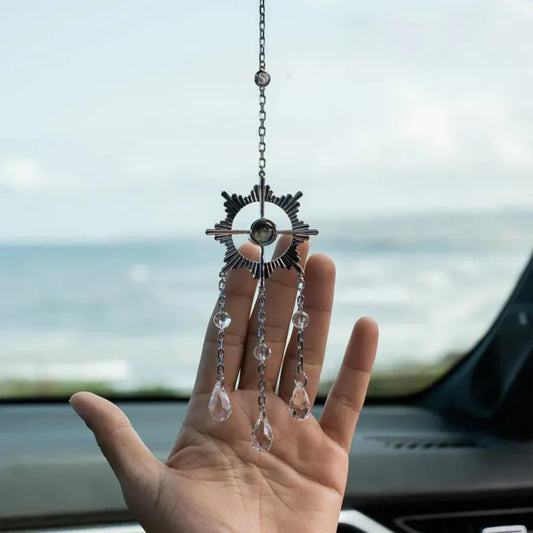 Personalized Photo Sunburst Sun Catcher Projection Car Ornaments Memorial Gift Valentines Gift