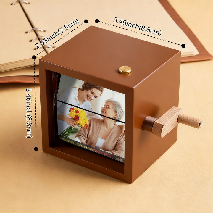 Custom 8 Photos Music Flipbook Frame Animation Machine Detachable Photos Mechanical Hand-cranked Photo Album