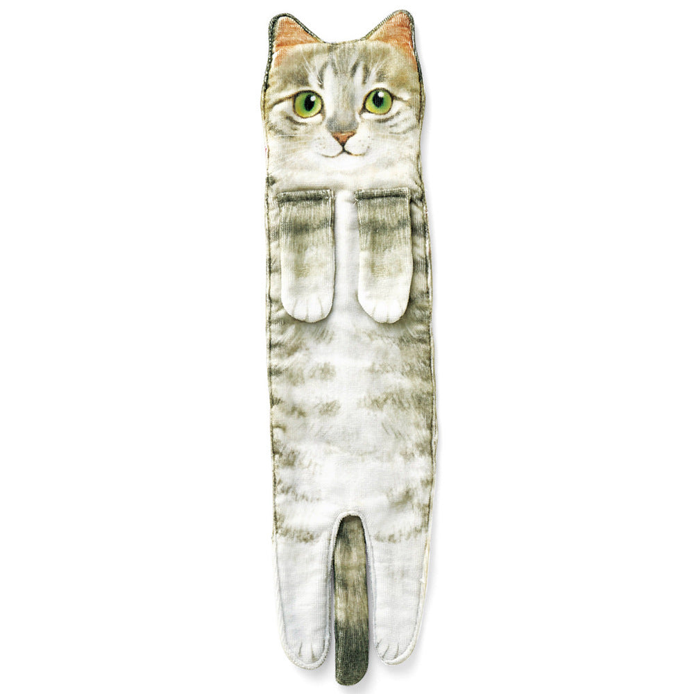 Cute Cat Decor Hanging Face Towels Soft Funny Face Towels Gift for Women Cat Lovers