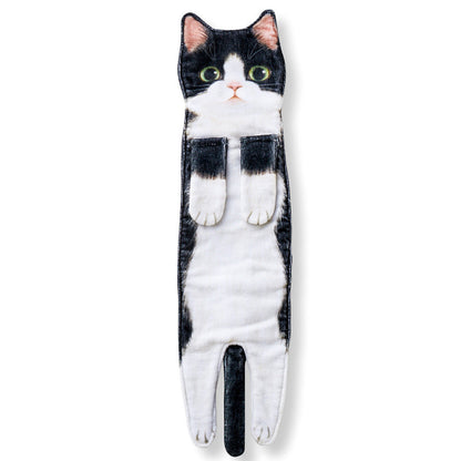 Cute Cat Decor Hanging Face Towels Soft Funny Face Towels Gift for Women Cat Lovers