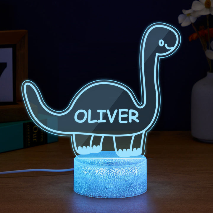 Personalized Name Dinosaur Acrylic Night Light