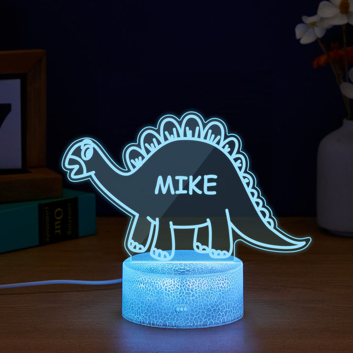 Personalized Name Dinosaur Acrylic Night Light