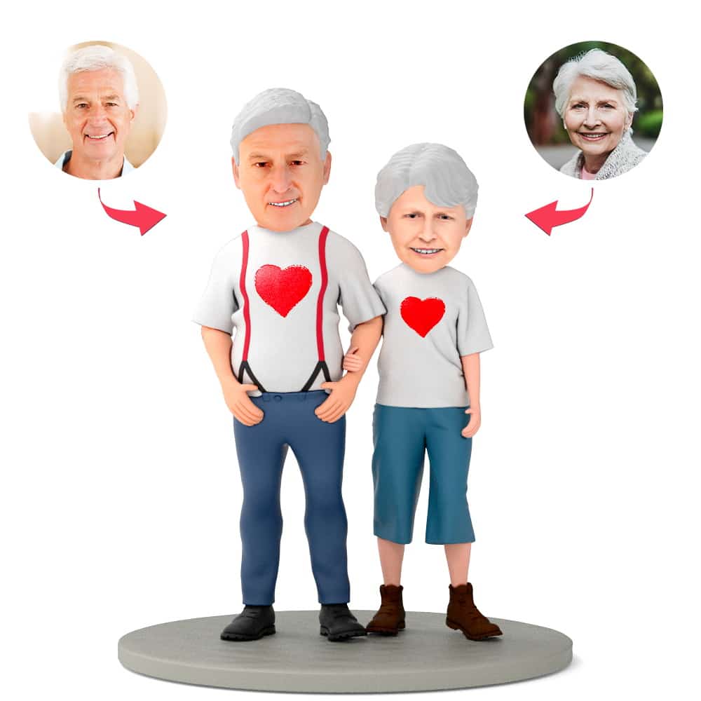 Valentine's Day Gifts for Grandparents Custom Bobbleheads with Engraved Text