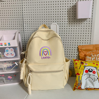 Personalized Embroidered Name Rainbow Backpack School Bag Back to School Gifts