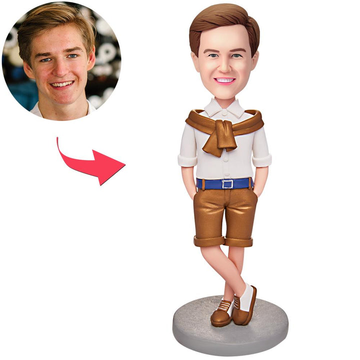 Gentleman Dad Custom Bobblehead with Engraved Text