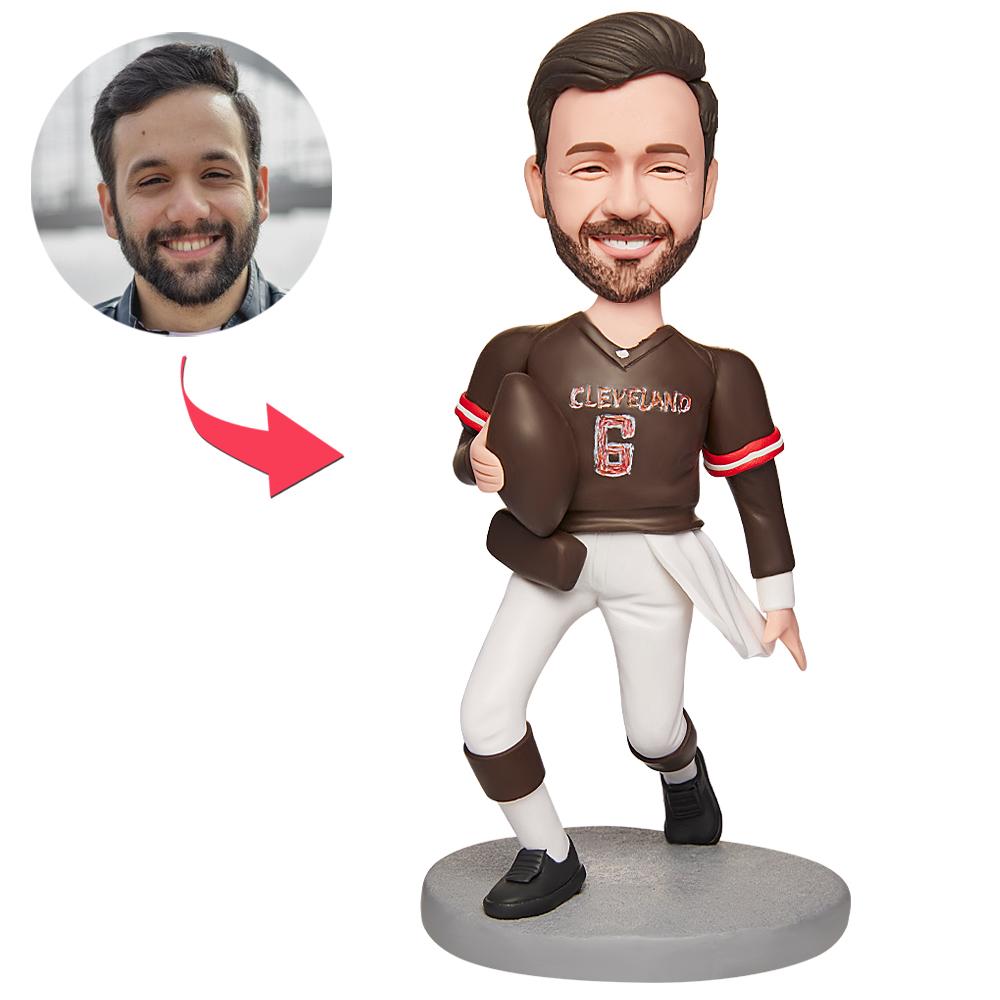 Rugby Sports Player Custom Bobblehead With Engraved Text