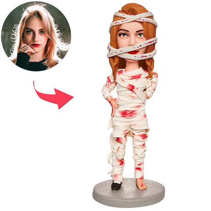 Halloween Mummy Costume Custom Bobblehead with Engraved Text