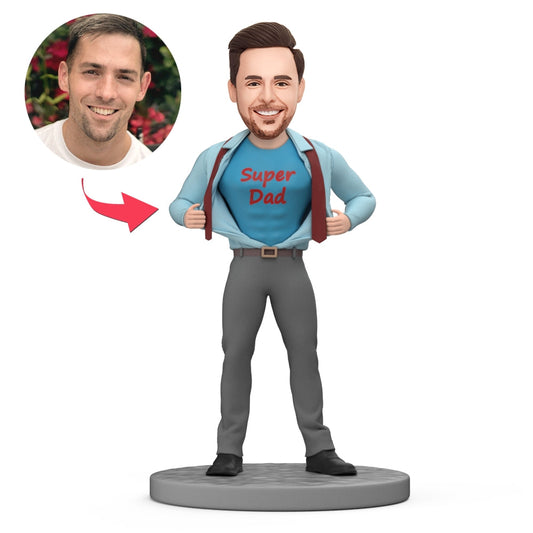 Father's Day Gift Custom Bobblehead - Customize Personalized Bobblehead Gifts for Super Dad