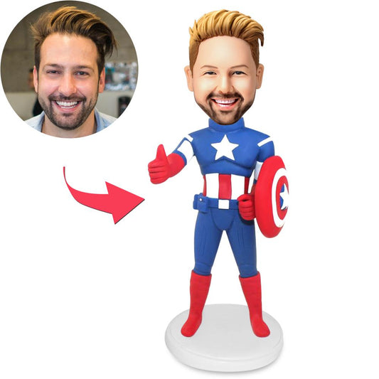 Best Captain America Popular Custom Bobblehead With Engraved Text