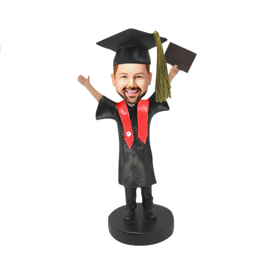 Graduation Boy Custom Bobblehead With Engraved Text