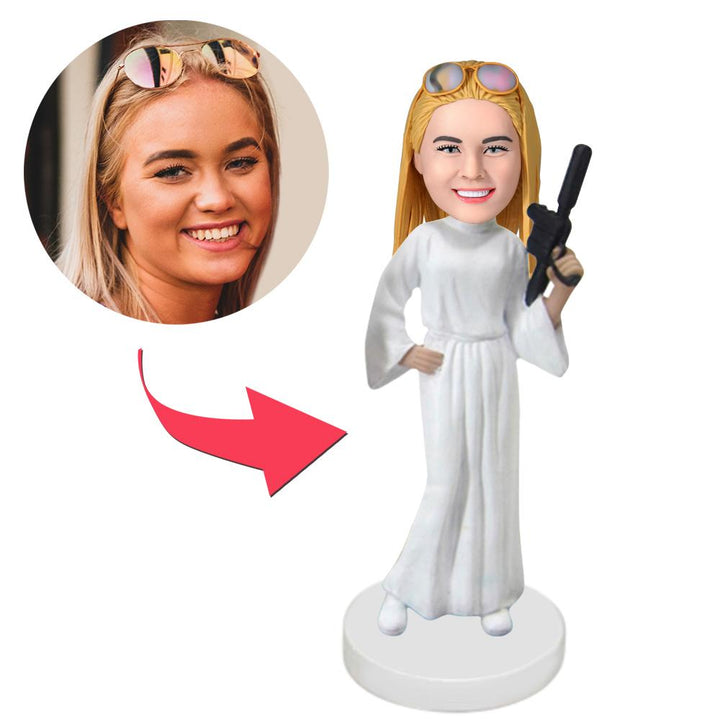 Princess Leah in Star Wars Custom Bobblehead With Engraved Text