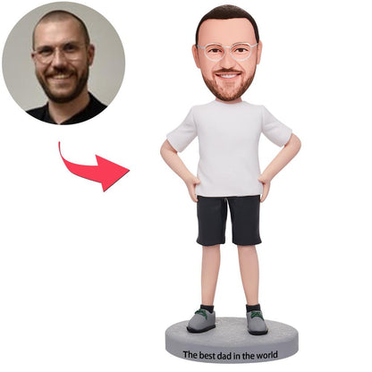 Custom Men In Casual Men's Clothing Bobbleheads With Engraved Text