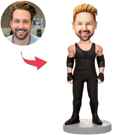 Muscular Man With Tattoos Custom Bobbleheads With Engraved Text