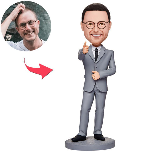 Business Man Believe In Yourself Custom Bobbleheads With Engraved Text