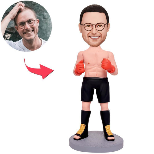 Cool Boxer Custom Bobbleheads With Engraved Text