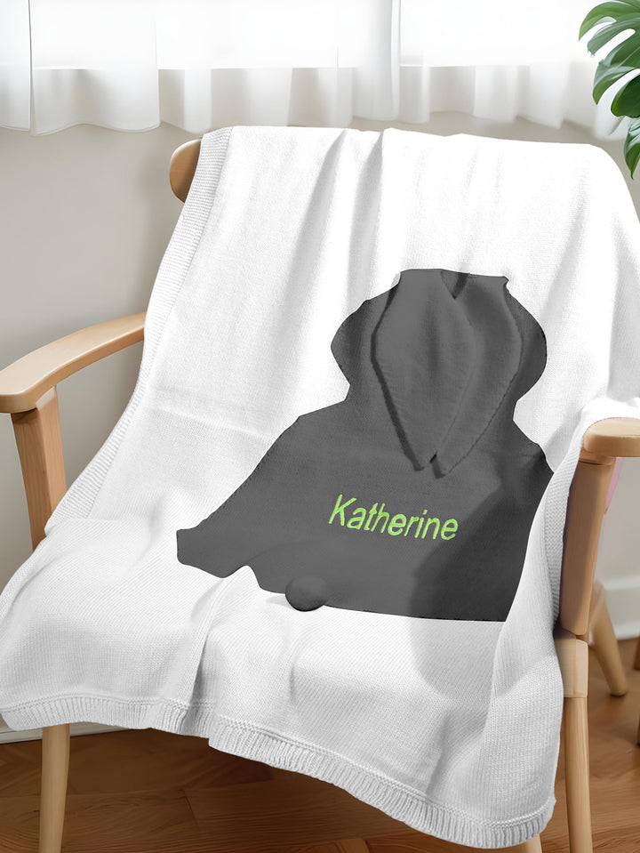 Personalized Knitted Blanket Bunny Blanket with Embroidered Name Gift for Baby