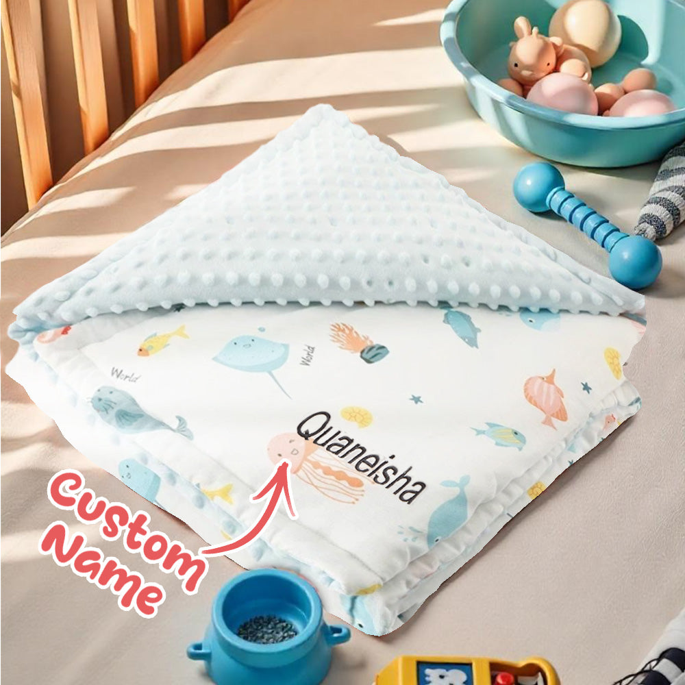 Personalized Baby Blanket Custom Baby Blanket with Embroidered Name Gift for Baby