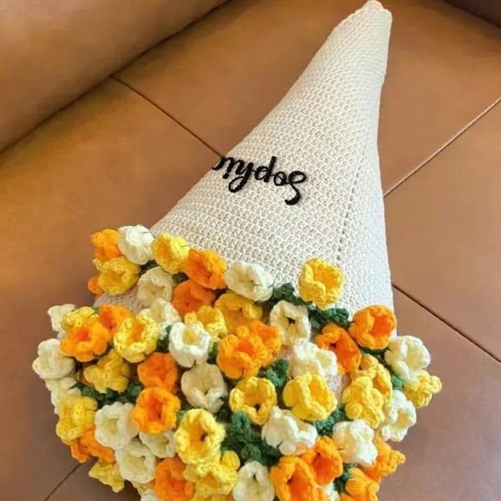 Custom Name Hand-Knitted Rose Blanket Ready-Made Gift for Mother's Day 80cm - 150cm