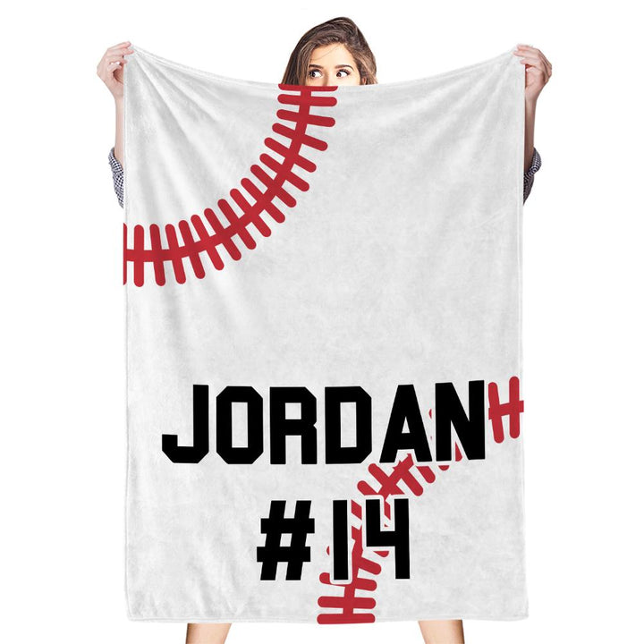 Custom Baseball Blanket Personalized Gift for Boyfriend