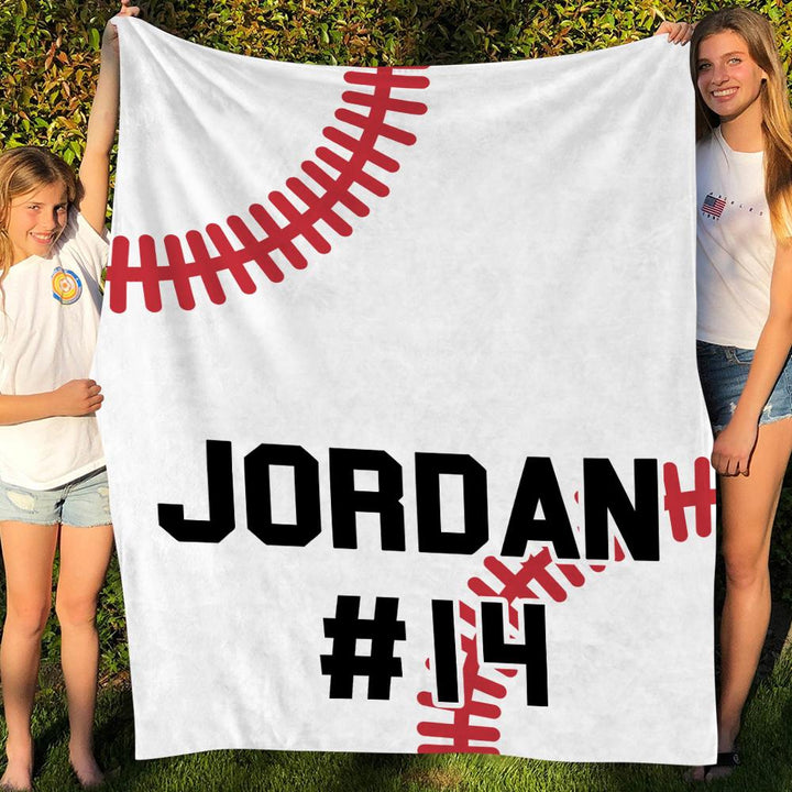 Custom Baseball Blanket Personalized Gift for Boyfriend