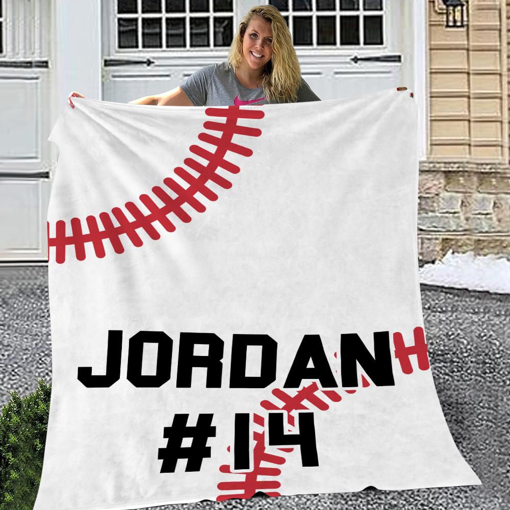 Custom Baseball Blanket Personalized Gift for Boyfriend
