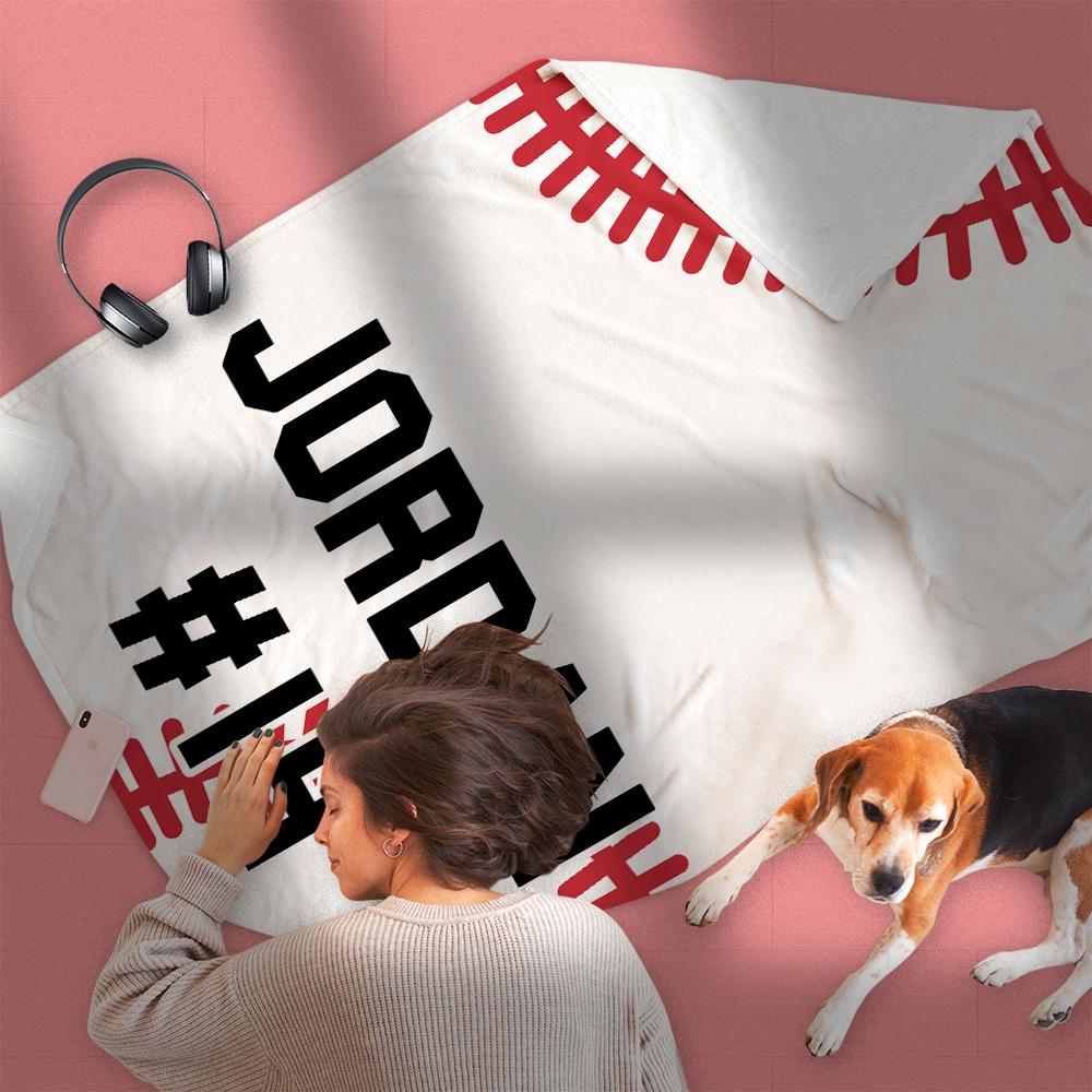 Custom Baseball Blanket Personalized Gift for Boyfriend