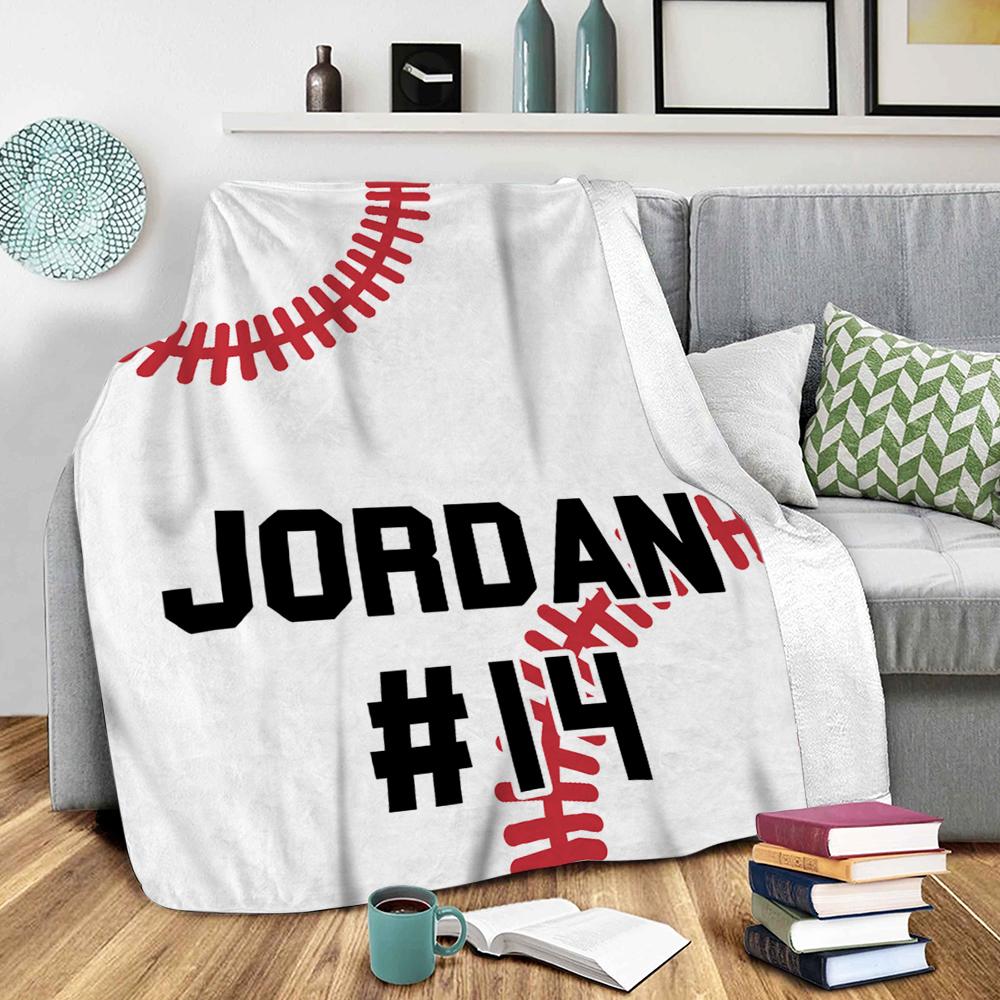 Custom Baseball Blanket Personalized Gift for Boyfriend