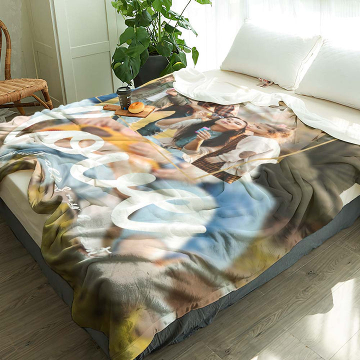 Csutom Photo Blanet Bokeh Photo Background Blanket Personalized Picture Blanket Gifts for Family