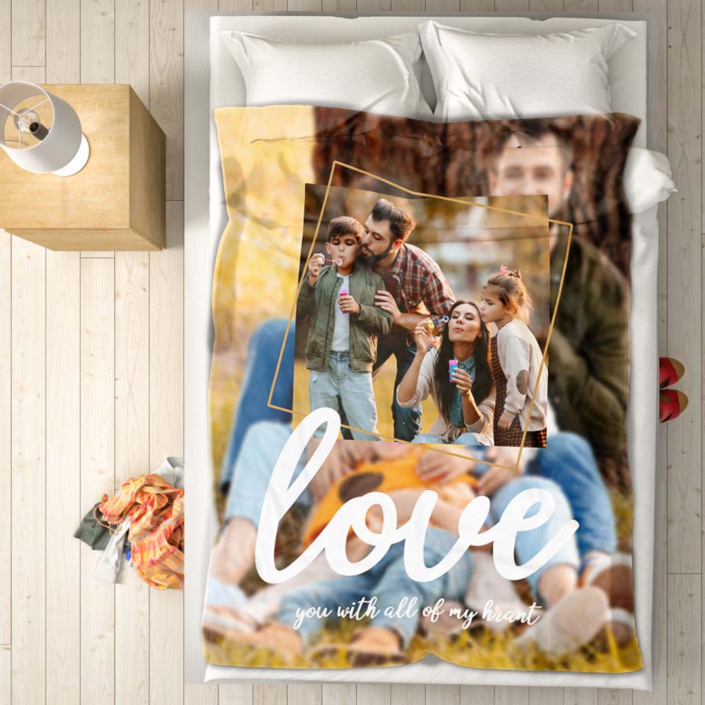 Csutom Photo Blanet Bokeh Photo Background Blanket Personalized Picture Blanket Gifts for Family