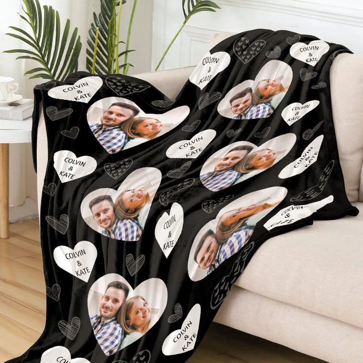 Custom Photo&Text Blanket Gifts for Couple