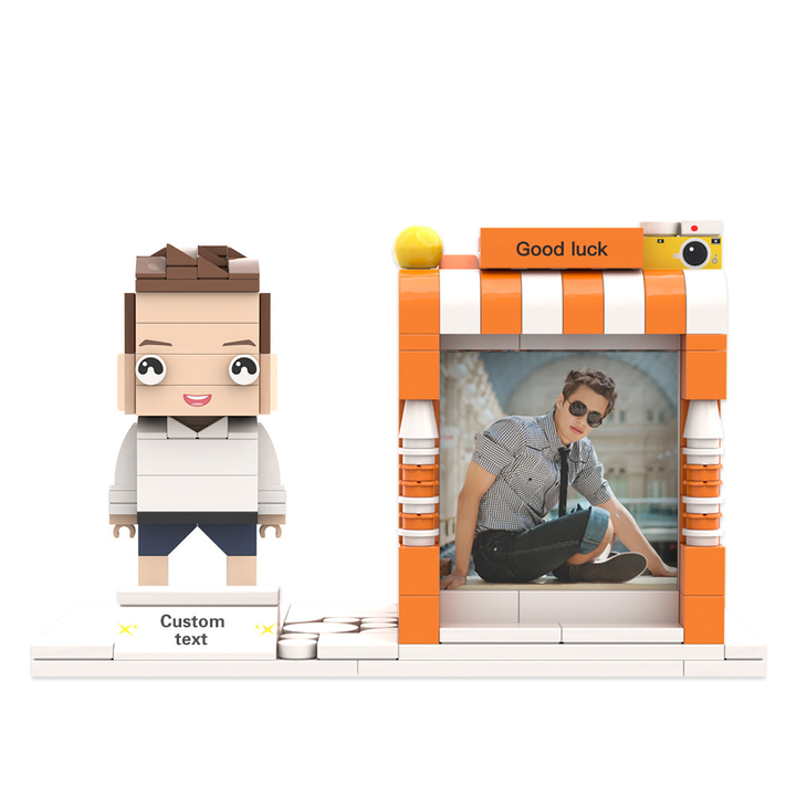 Custom Brick Figures Pen Holder Personalized Brick Figures and Pen Holder Custom Photo & Name Pen Holder