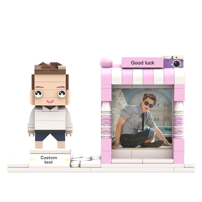 Custom Brick Figures Pen Holder Personalized Brick Figures and Pen Holder Custom Photo & Name Pen Holder