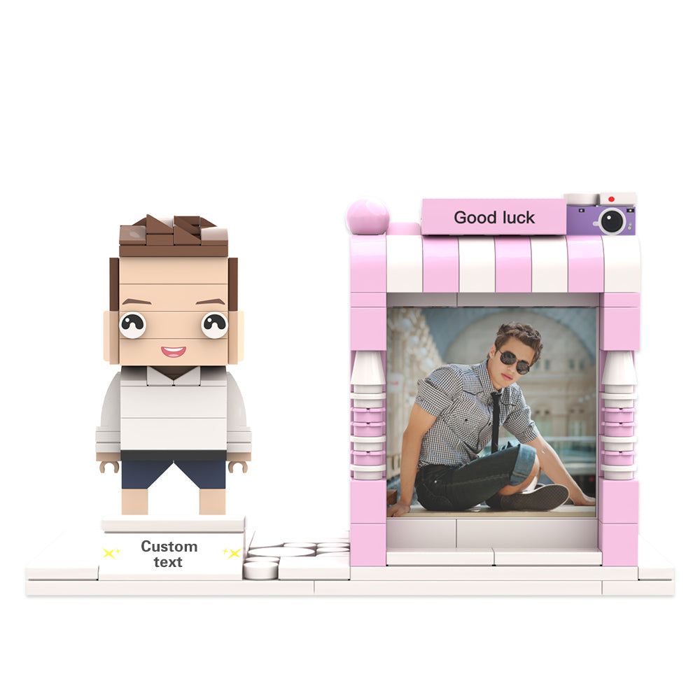 Custom Brick Figures Pen Holder Personalized Brick Figures and Pen Holder Custom Photo & Name Pen Holder