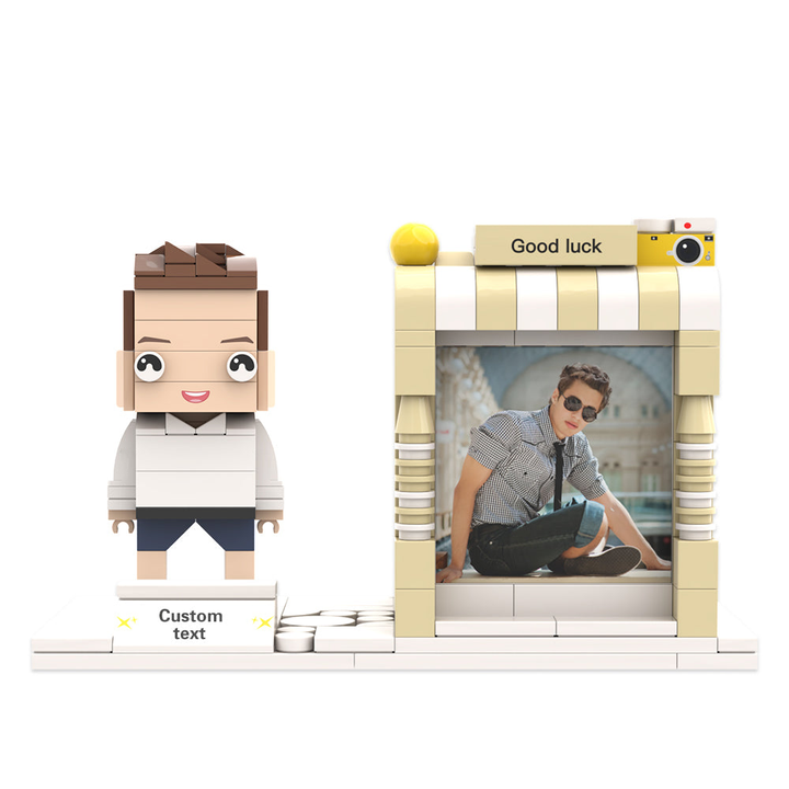 Custom Brick Figures Pen Holder Personalized Brick Figures and Pen Holder Custom Photo & Name Pen Holder