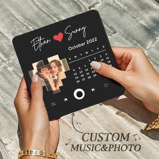 Custom Engraving Text Music Fridge Magnet Personalized Photo Fridge Magnet Can Play Songs Gift for Her