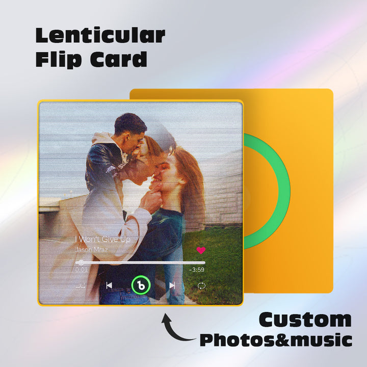 FridgeBeats Framed 4.0 Custom Lenticular Flip Music Fridge Magnet Personalized 2 Photos in 1 Album Fridge Magnet for Couple