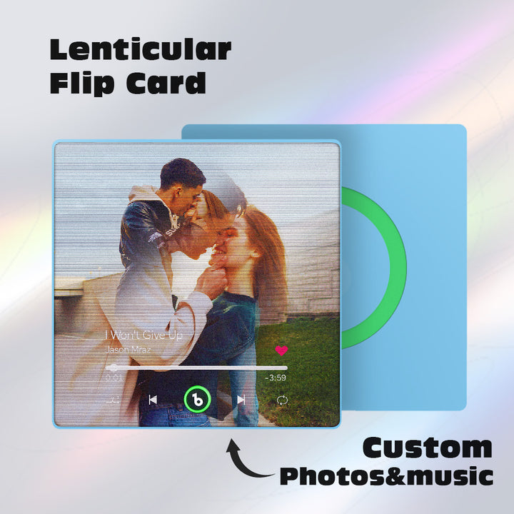 FridgeBeats Framed 4.0 Custom Lenticular Flip Music Fridge Magnet Personalized 2 Photos in 1 Album Fridge Magnet for Couple