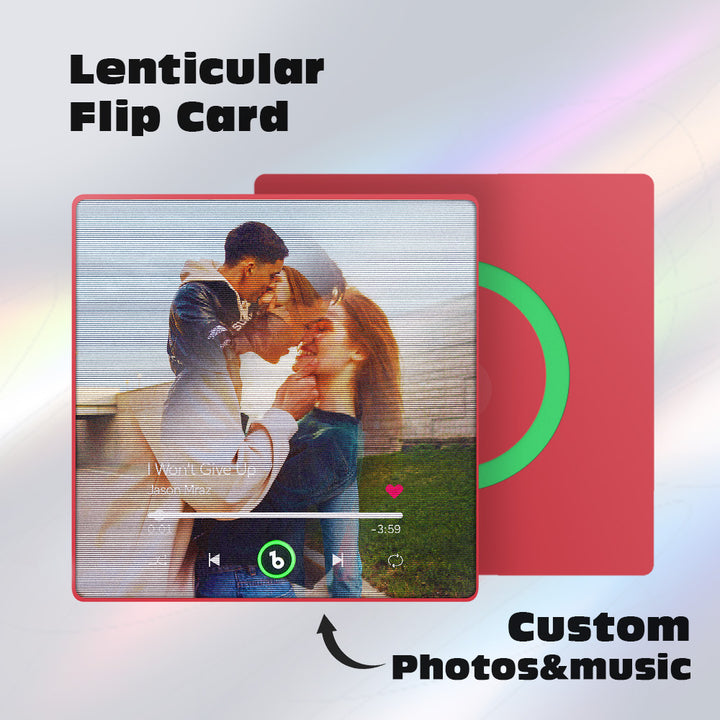 FridgeBeats Framed 4.0 Custom Lenticular Flip Music Fridge Magnet Personalized 2 Photos in 1 Album Fridge Magnet for Couple