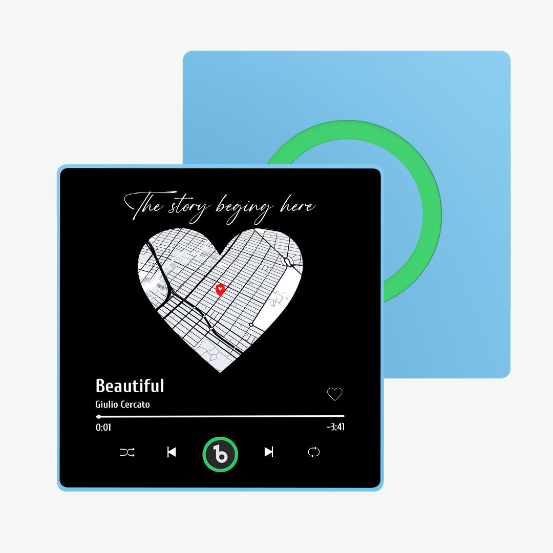 FridgeBeats Framed Custom Music Fridge Magnet with Map New 4.0 Upgrade Fridge Magnet Anniversary Gifts