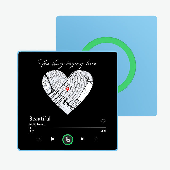 FridgeBeats Framed Custom Music Fridge Magnet with Map New 4.0 Upgrade Fridge Magnet Anniversary Gifts