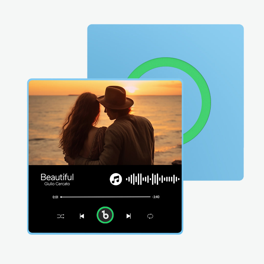 FridgeBeats Framed Custom Music Fridge Magnet Album Fridge Magnet Anniversary Gifts with Colorful Frame