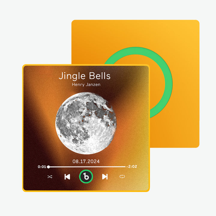 FridgeBeats Framed Custom Music Fridge Magnet New 4.0 Upgrade with Moon Phrase Album Fridge Magnet Music Wall Photo Sticker Music Movement