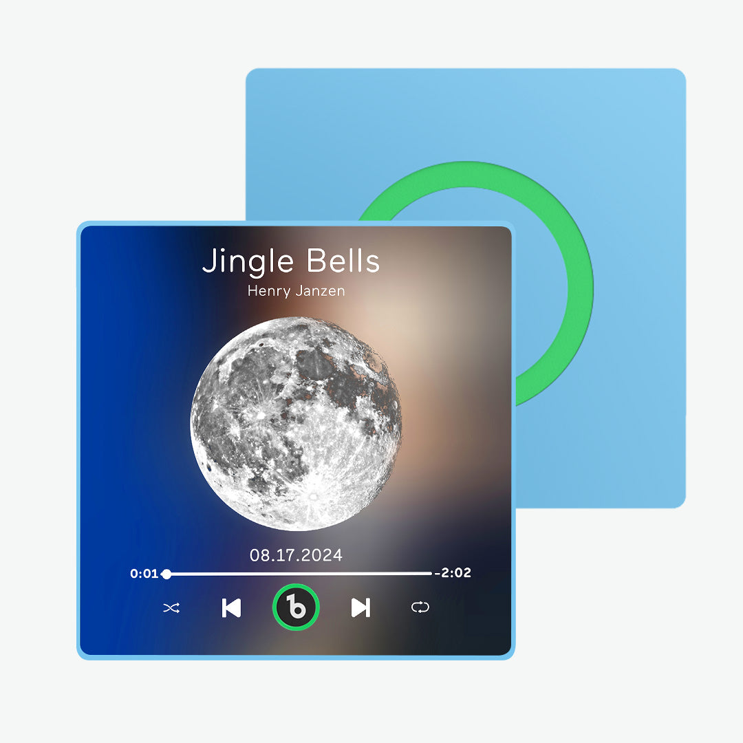 FridgeBeats Framed Custom Music Fridge Magnet New 4.0 Upgrade with Moon Phrase Album Fridge Magnet Music Wall Photo Sticker Music Movement